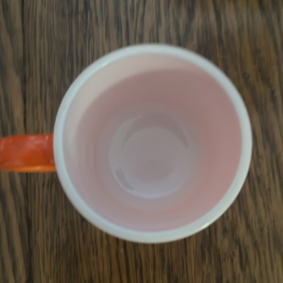 Vintage Orange Fired On Milk Glass Mug - Picture 2 of 3